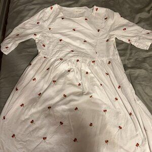 tea n rose White floral cotton dress size m